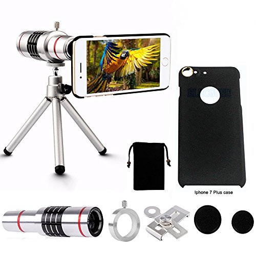 Phone Camera Lens Kit,18X iPhone Manual Focus Optical Telephone Telescope Camera Lens Kit with Flexible Tripod Compatibles wmtgubu iPhone 7 Plus Case-DN0066
