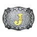 MASOP Alphabet Initial Letter J Belt Buckle Head Mens Metal Western Cowboy
