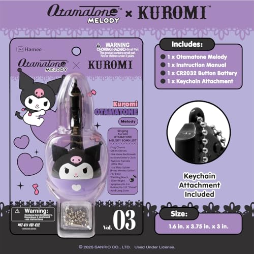 Image of Otamatone Melody Sanrio Electronic Musical Instrument Toy Keychain - Kuromi