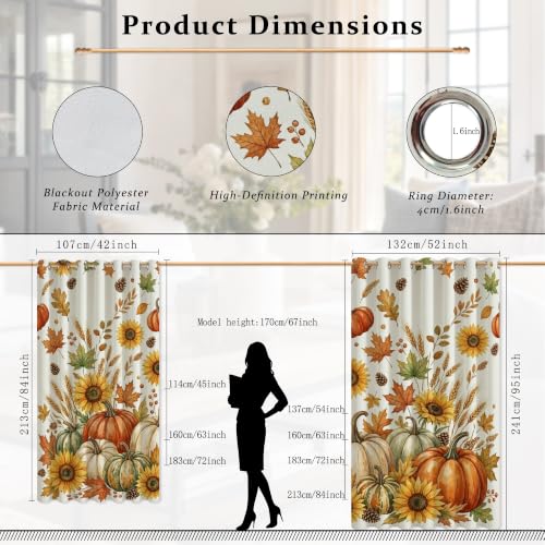 Rideaux occultants rustiques infroissables orange automne