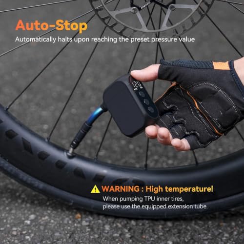Inflador inalámbrico de 120PSI con pantalla digital para rueda de bicicleta 4
