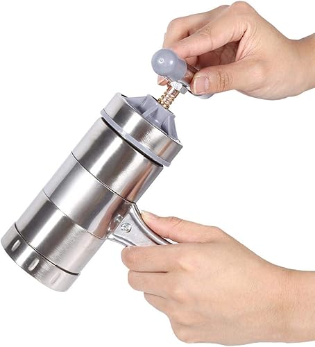 Miniatura 5 de Máquina de fideos para pasta, portátil de acero inoxidable, operada manualmente, máquina para hacer pasta, exprimidor de fideos, máquina de hacer