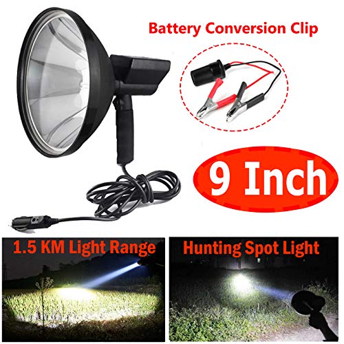 Powerful 100W 10000LM LED Flashlight 9 Inch 150KM Light Range Outdoor Indoor 12V