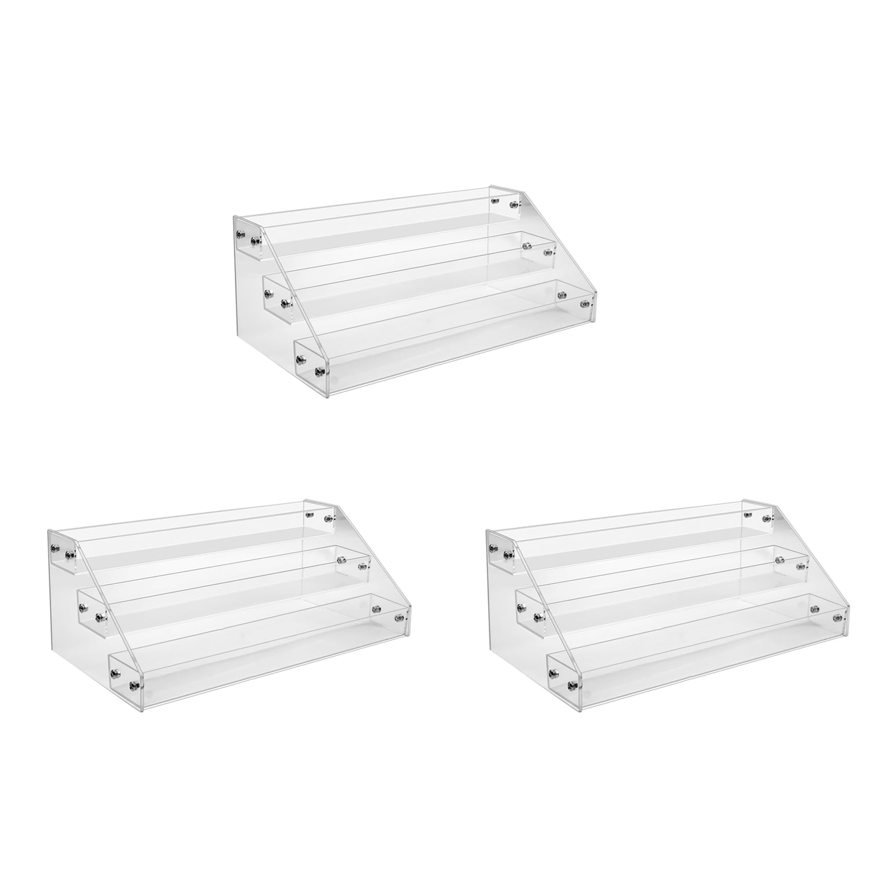 Hndhbfgrt 3X 3 Tier Clear Acrylic CD Holder Cascading CD Storage Rack