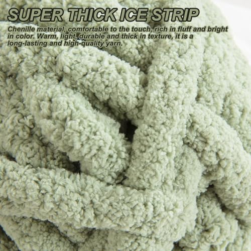 Fil chenille épais pour le crochet - Texture moelleuse anti-boulochage pour couvertures d'hiver