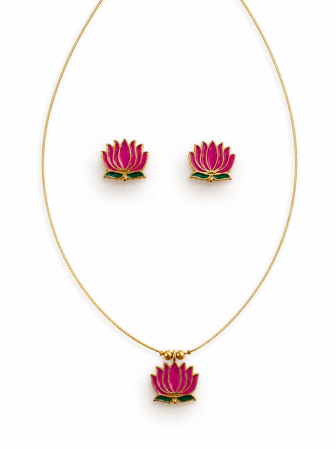 lotus invisible chain| tamara design | elegant| pink/red lotus chain| lotus pendant necklace for women and girl-image-17