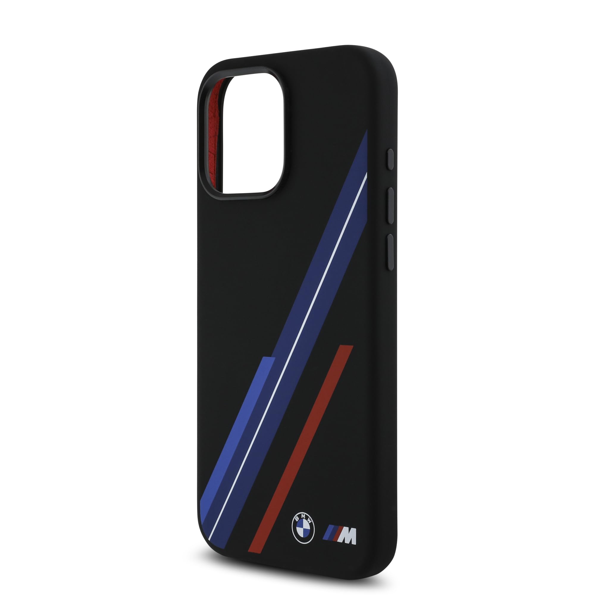 CG MOBILE BMW HC M - Custodia per iPhone 16 Pro Max, durevole, antiurto, compatibile con Magsafe, custodia in silicone con linee casuali nera