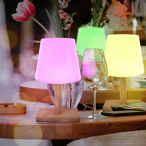 MALUX Lampada da tavolo a LED, in legno con luce