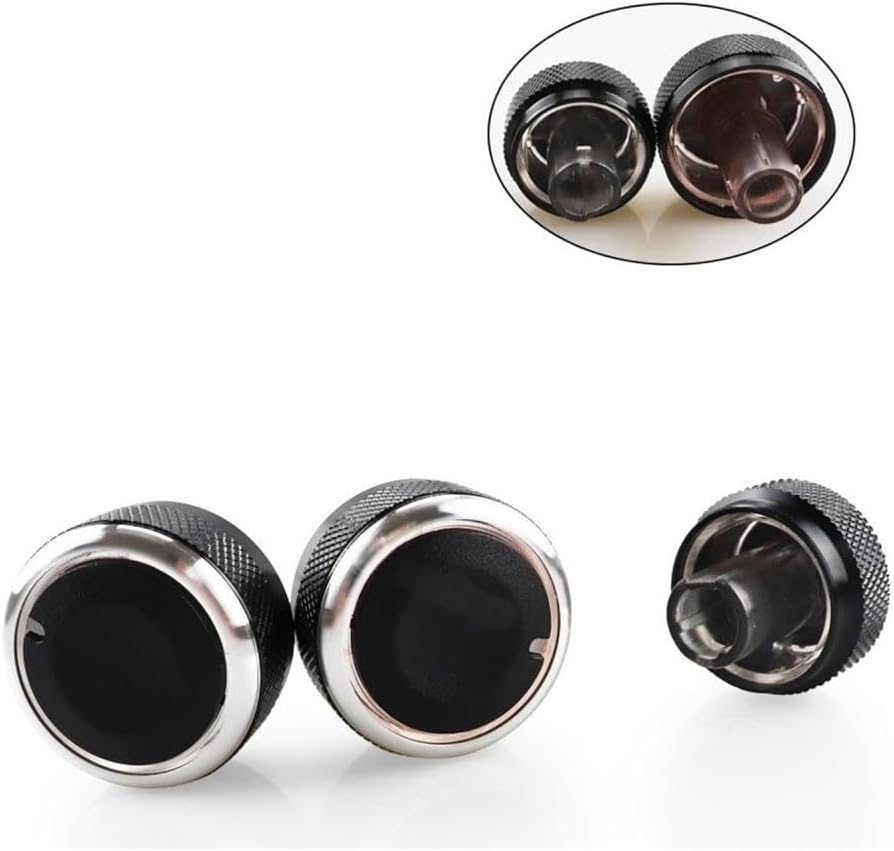 3pcs for Set Air Conditioning Button Switch Knob AC Knob Compatible for VW Passat B5 Bora Golf 4 for Skoda Superb