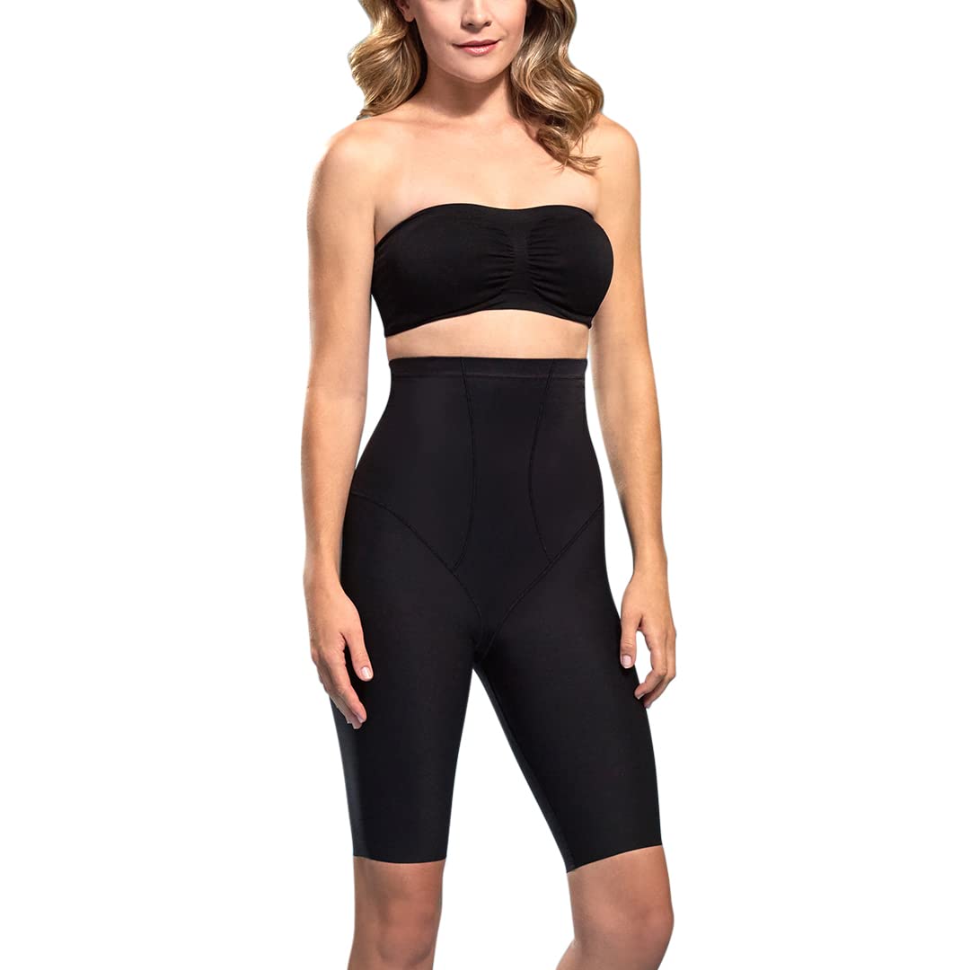 MARENAShape Curvy Leopard Print Firm High-Waist Pull On Tummy Control Shapewear Thigh Slimmers - Stage 3