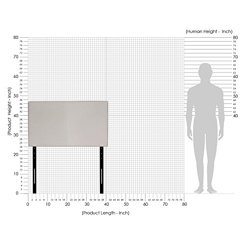 Image of FURINNO Roanne Plain Headboard, Twin, Fog
