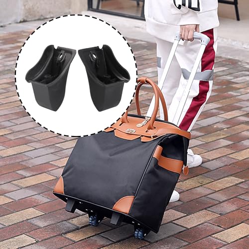 RDEXP 2 Pieces Black Plastic Luggage Bracket Side Feet w/Gaskets Screws Nuts for Bags2