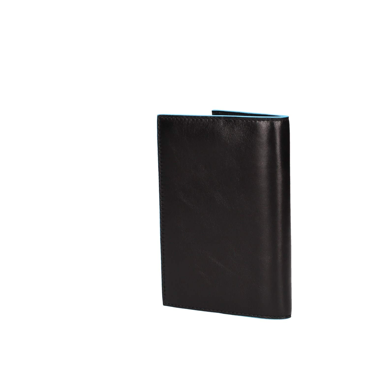 PIQUADRO - Porta Passaporto 9 cm Blue Square in Pelle - Unisex - Nero | Formato viaggio, Elegante e Professionale, Compatto, Trasferte