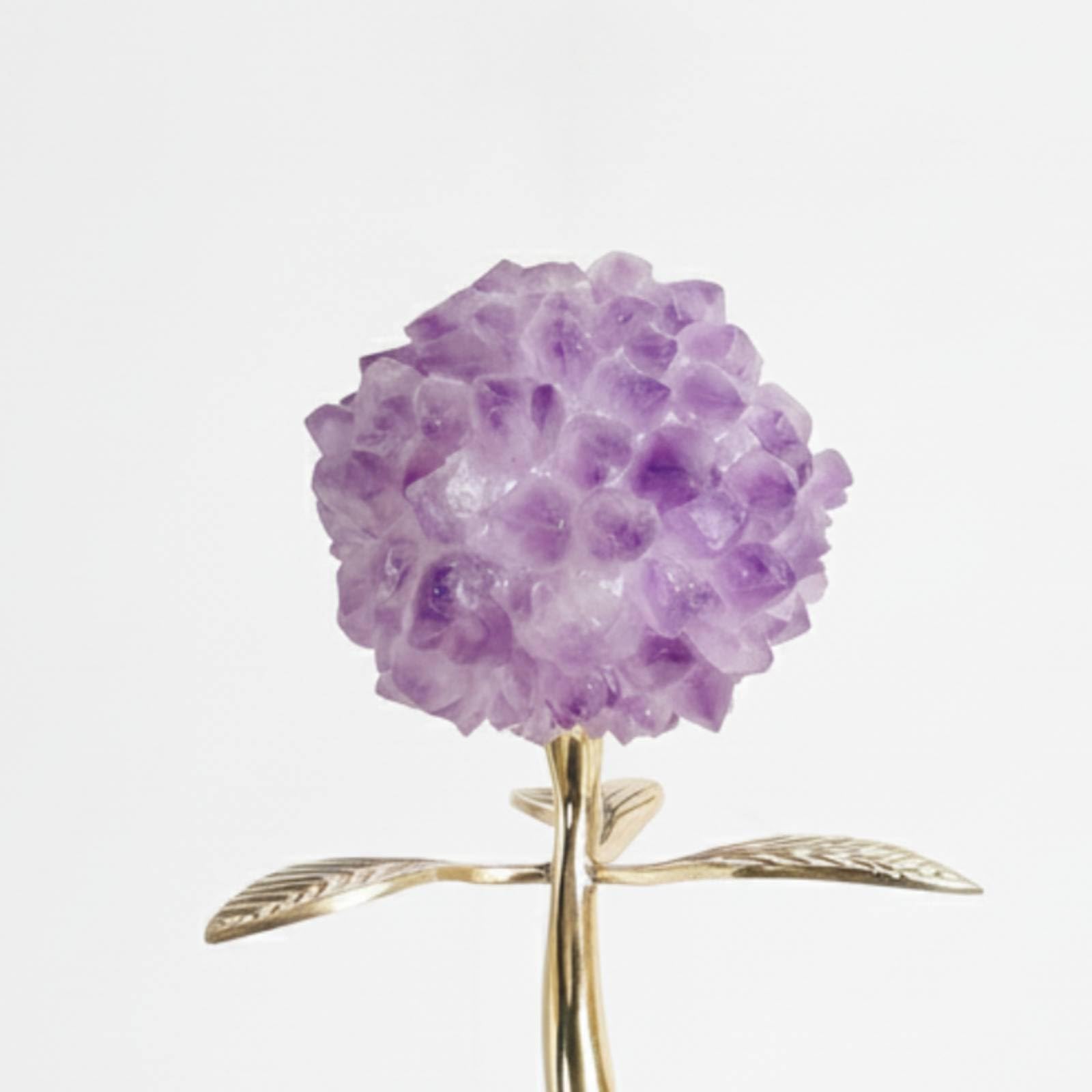 F Fityle Pieza de Exhibición de Cristal Flor de Amatista Escultura Decorativa Estatua Floral con Base de Mármol y Estructura Estable Textura Facetada y Acabado, Tall Style
