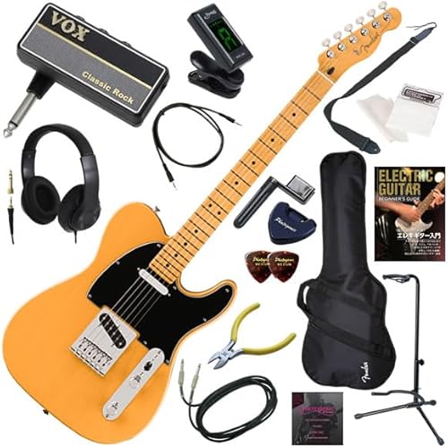 【セット品】FENDER エレキギター初心者入門 メキシコ製テレキャスター ヘッドホン・ギター・アンプamPlugが入った16点セット PlayerII Telecaster/BTB/M(バタースコッチブロンド/メイプル指板)