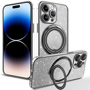 Generisch iPhone15Pro Glitzer Akkuhülle mit Ständer