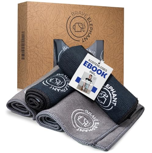 BRAVE ELEPHANT® Barista Tuch Set 4 Stück | Microfasertuch um Kaffee-Zubehör zu reinigen | Reinigungstücher mit Super-Saugkraft | Putzlappen 30x30cm für Dampflanze und Siebträgermaschine BRAVE ELEPHANT® Barista Tuch Set 4 Stück | Microfasertuch um Kaffee-Zubehör zu reinigen | Reinigungstücher mit Super-Saugkraft | Putzlappen 30x30cm für Dampflanze und Siebträgermaschine