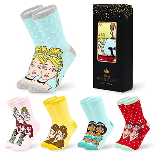 Disney Calcetines Altos talla 35-41, Conjunto Calcetines Divertidos para Mujer Adolescente, Pack de 5 Pares (35/41 EU, Multi Princes) | Ya disponible en tu tienda friki favorita! En mundofriki.es!