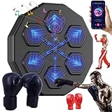 ZENSUKYE Máquina de Boxeo con Música Bluetooth Inteligente, Equipo de Boxeo de Música Montado En La Pared, con Guante De...