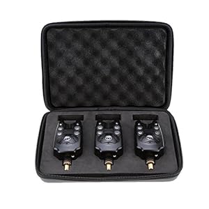 Lixada Draadloze beetmelder, digitaal vis-alarm, led-alarmindicator, draadloze beetverklikker, tas met ritssluiting