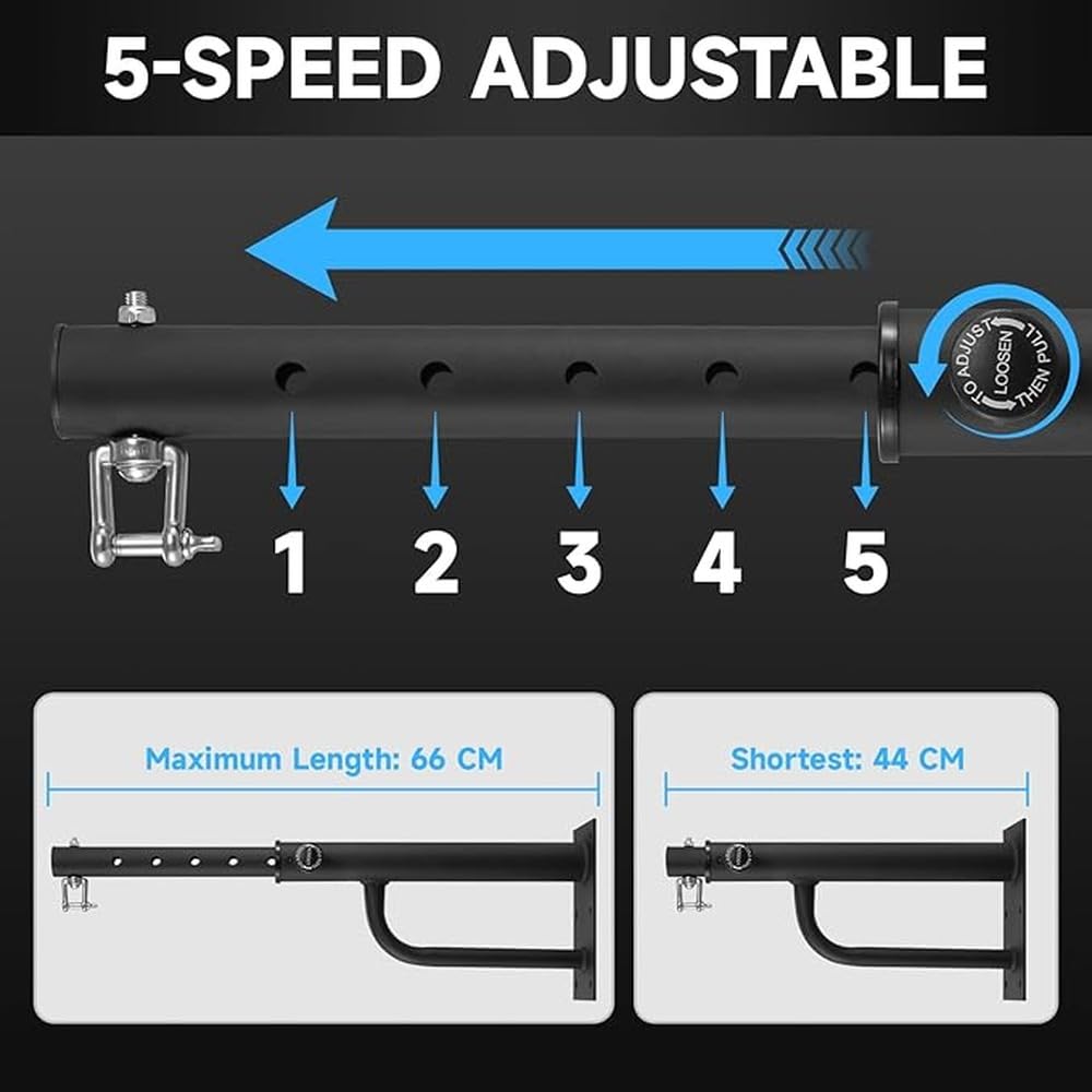 Barra per trazioni per Montaggio a Parete con 5 impostazioni di | personalizzate e gancio girevole silenzioso a 360 gradi per allenamenti per sacco da boxe Barra per trazioni appesa al