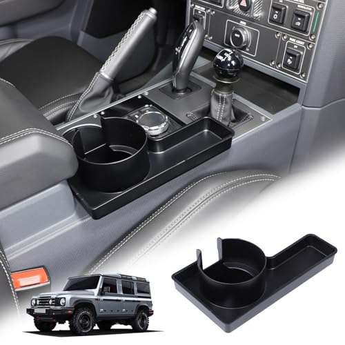 Tumukiw Center Console Organizer Compatible with INEOS Grenadier 2020-2024 2-in-1 Center Console Storage Box Cup Holder ABS Material Insert Tray Accessories