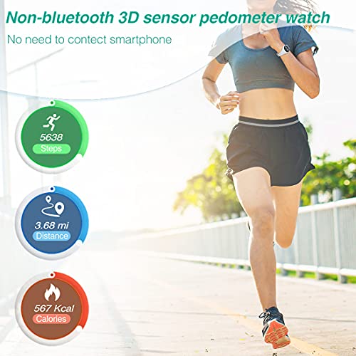 Led Digital Pedometer Watch, Digital Steps Tracker, Non-Bluetooth, Vibrating Alarm Clock, Stopwatch, Great Gift For Children Teens Girls Boys Women (Green) #TOP1
