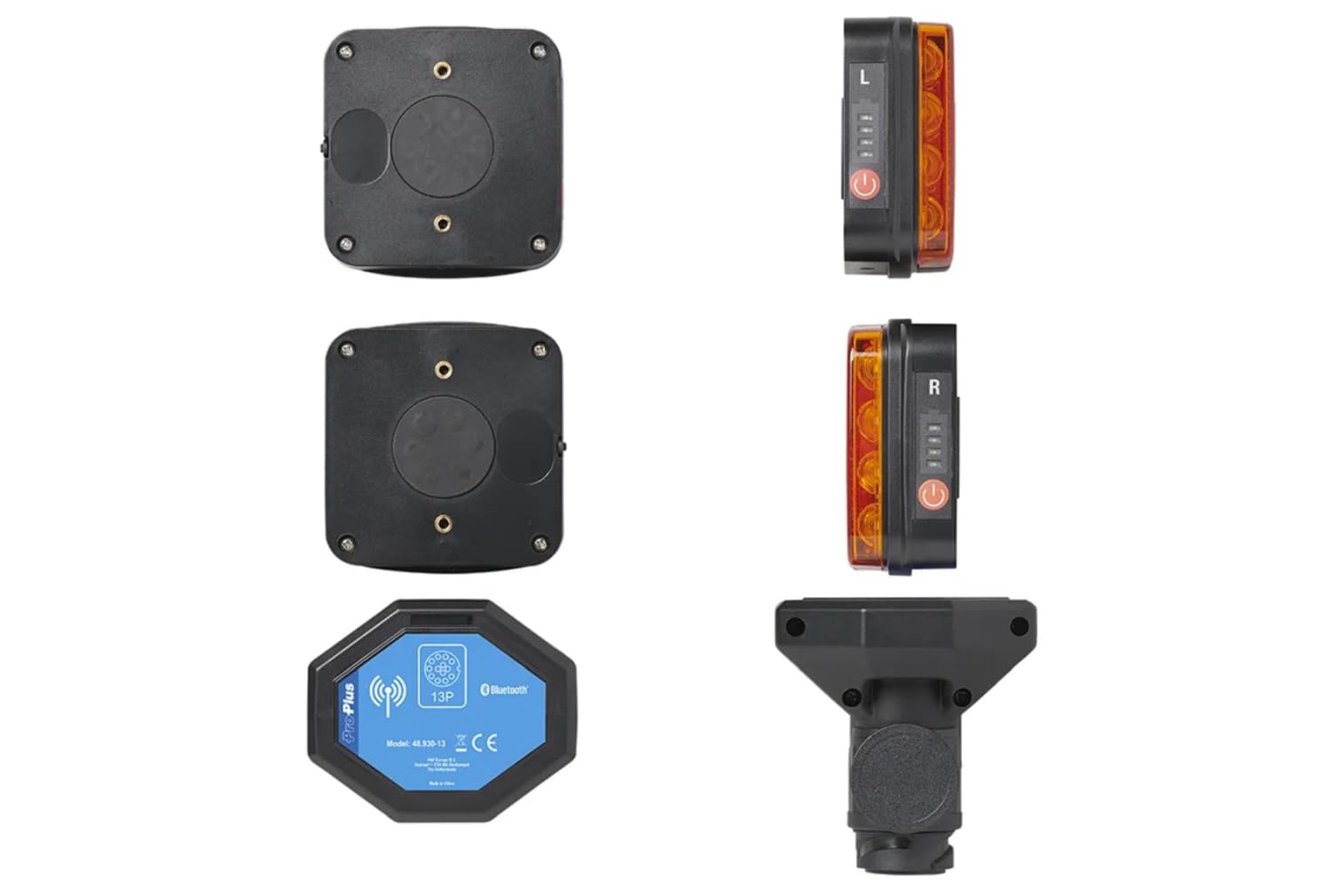 ProPlus Luces Traseras LED Magnéticas Inalámbricas, 13 Pines | Batería de 4000 mAh y Bluetooth 5.0. Kit de luces de 12 V para remolques, maquinaria agrícola y camiones de plataforma.