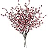 4 pack icy red berry picks artificial christmas berry spray iced berry stems red berry twig branches for christmas holiday winter floral arrangement centerpiece seasonal decoration 188 tall  urban country home decor