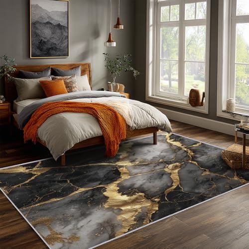 Tapete decorativo moderno negro y dorado 8x8 miniatura 3