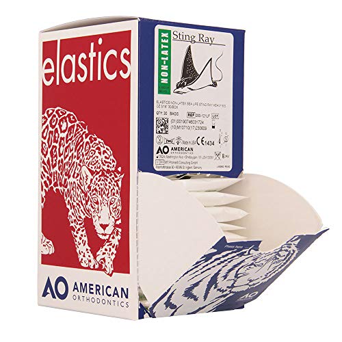 American Orthodontics Elastics NonLatex Sea Life Sting Ray Heavy, 6.