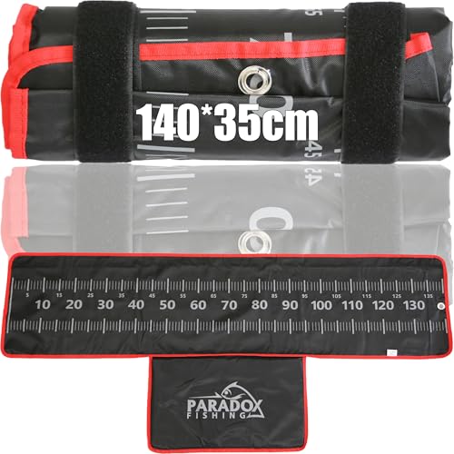 Paradox Fishing Tapis de réception pour la pêche - 140 x 35 cm - Mètre ruban - Tapis de...