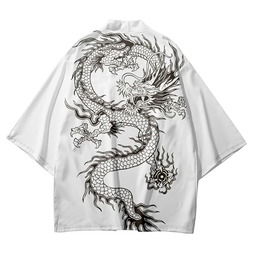 Image of Women's and Men Kimono Cardigan Japanese Long Sleeves Lightweight Open Front Coat Tops
