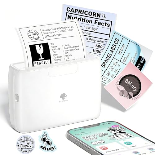 Phomemo M04S 110mm Mini Impresora térmica Portátil   Impresora térmica Bluetooth, admite Ancho de impresión de 53/80/110 mm, 300dpi, Compatible con iOS y Android, para Documentos, Notas, Pegatinas