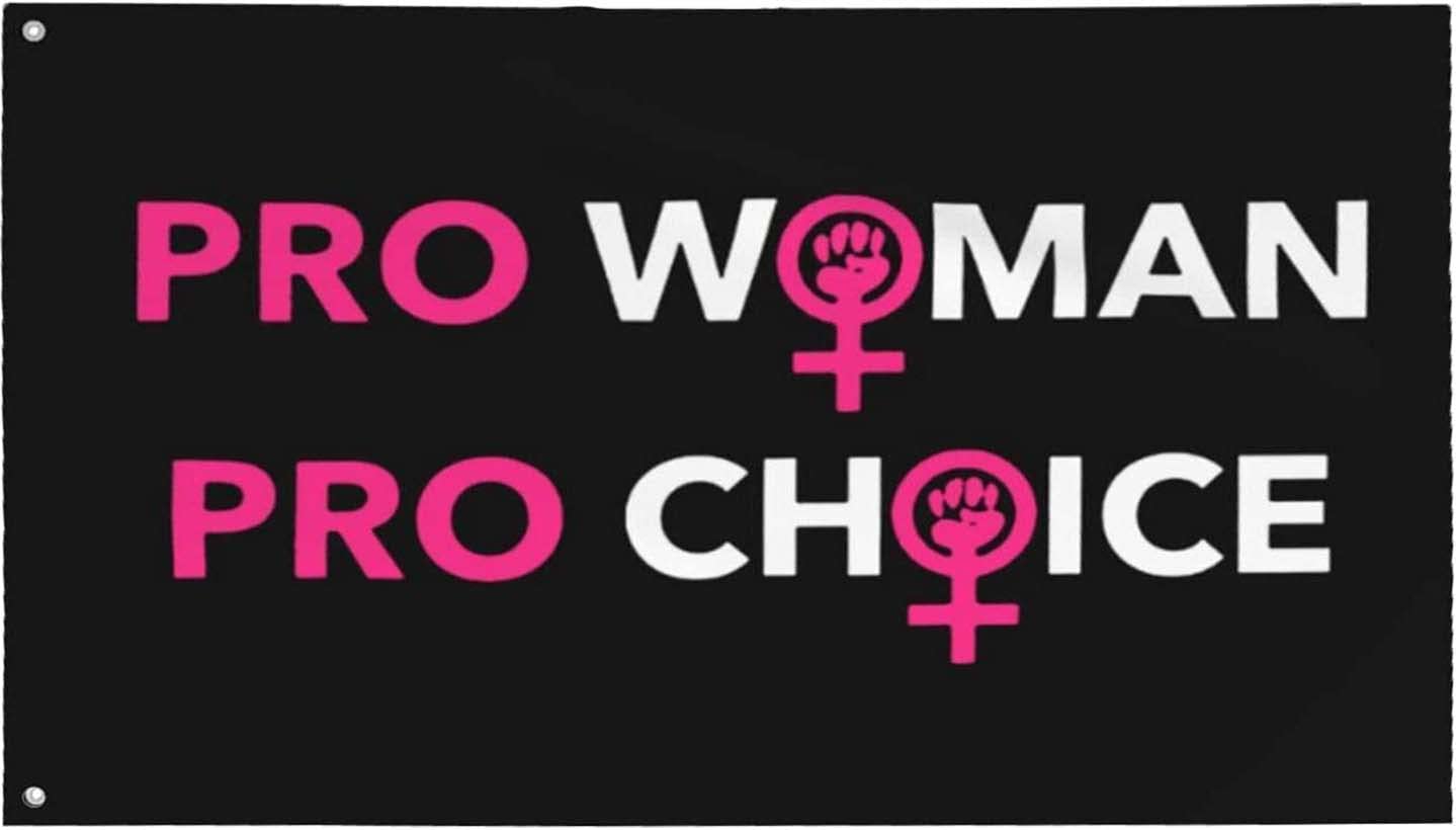 Pro Choice Flag Pro Woman Rights Flag Don't Tread on My Uterus Garden Yard Flag Indoor Outdoor Home Decor and Protest March Banner with 2 Brass Grommets - Bluck
