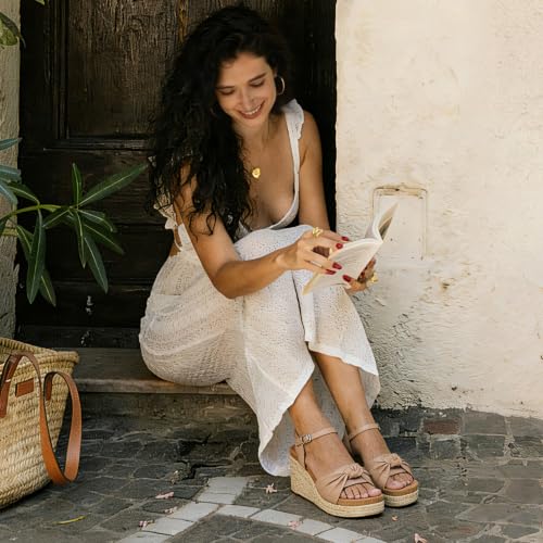 Image of Comfortable Women's Platform Espadrille Sandals Dressy Wedge Shoes Summer