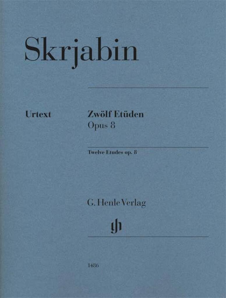 ALEXANDRE SCRIABINE : DOUZE ETUDES OP. 8 - ZWOLF ETUDEN OP. 8 - PIANO AVEC DOIGTES: Besetzung: Klavier zu zwei Händen