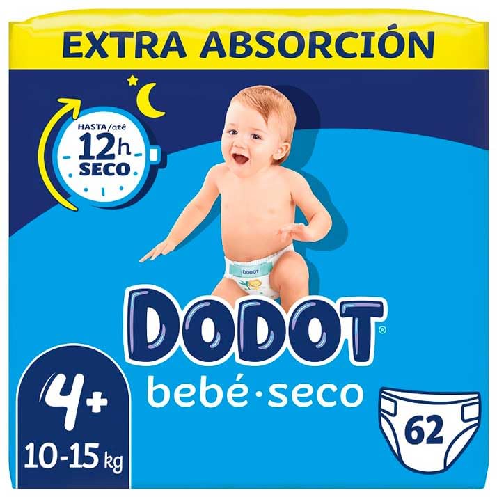 Dodot Bebé Seco Extra - Jumbo Pack Talla 4-62 uds. | Jumbo Pack
