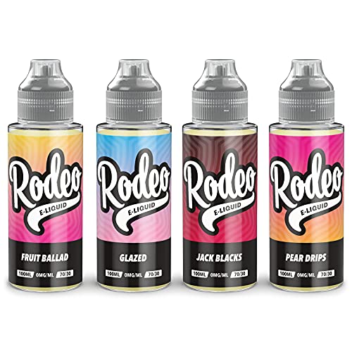 Four-Pack-4-x-100ml-Fruit-Ballad-Glazed-Jack-Blacks-Pear-Drips-E-Liquid-70VG30PG-Vape-Juice-E-Liquid-0-Nicotine-120ml-Bottle-Short-Fill-400ml-Rodeo-E-Liquid