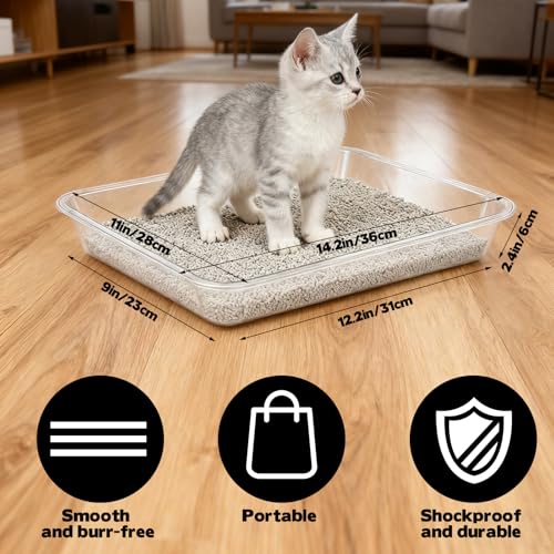 Rainmae juego 3 cajas de arena portátiles para gatos pequeños miniatura 2