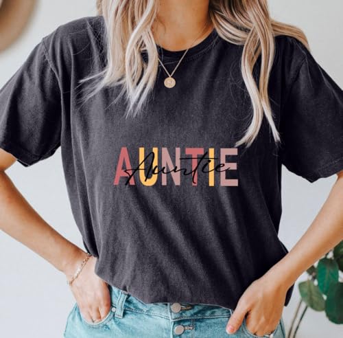 Image of Auntie Women Warm Lovely Love Print Blessing Holiday Summer Ladies Women Casual Short Sleeve T-Shirt.