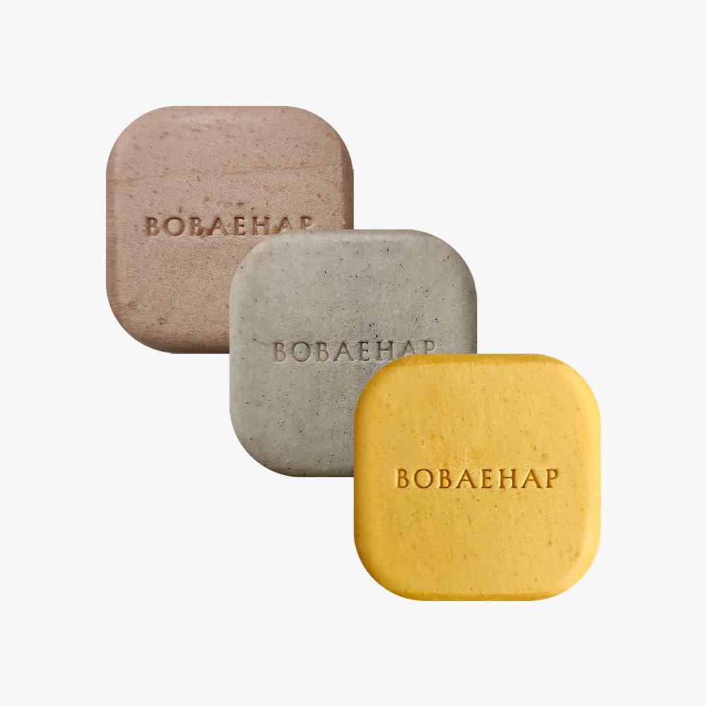 [pH4] BOBAEHAP All-in-One Handmade Soap Gift Set – 3 Bars (Gold, Frankincense, Myrrh) – Natural pH 5.5 Gentle Cleansing Bar for Face, Body & Hair – With Botanical Oils & Probiotics, 3 x 3.5 oz