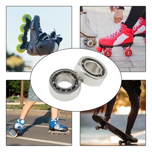 Image of Antrader Chrome Steel R188 Fidget Spinner Bearing High Speed Deep Groove Ball Bearing 1 /4 inch x 1 /2 inch x 3 /16 inch Pack of 2