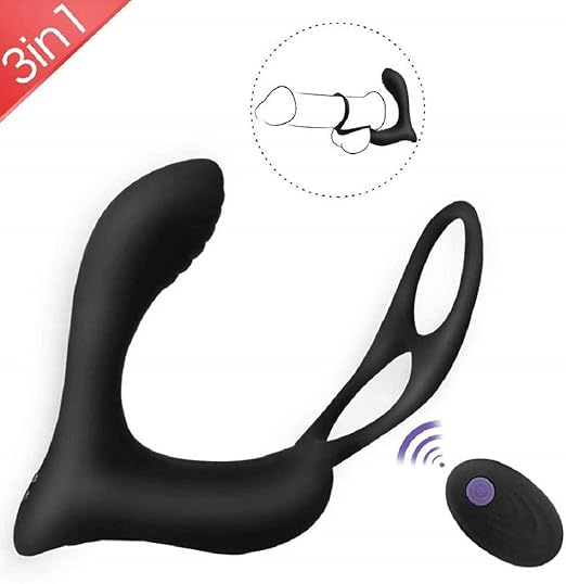 Vibrador de próstata con anillo para escroto para una triple ...