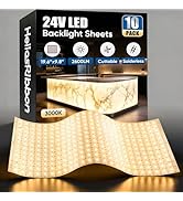 10-Pack 24V Led Backlight Sheet, 3000K White Flexible Led Light Panel 28W, Dimmable and Cuttable,...