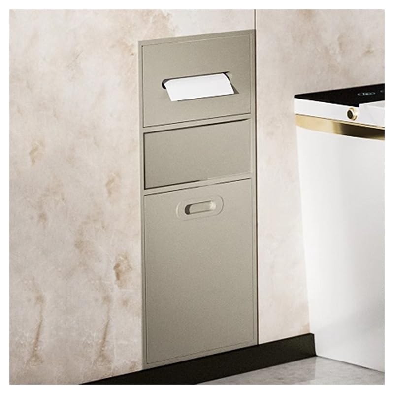 Bathroom Wall Niche Shower Caddy Wall Mounted Stainless Steel Bathroom Organizer with Trash Can Recessed Shelves for Home