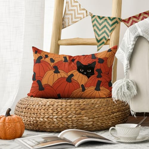Artoid Mode Pumpkins Cat Autumn Cushion Cover, 30x50 cm Fall Decorative Pillow Case Cover Sofa Living Room Outdoor Decor - Cosy Home Interiors Artoid Mode Pumpkins Cat Autumn Cushion Cover, 30x50 cm Fall Decorative Pillow Case Cover Sofa Living Room Outdoor Decor - Image 7