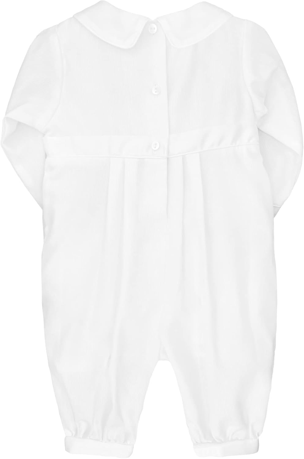Petit Ami Baby Boys' Pique Christening Longall with Hat, White - Image 2
