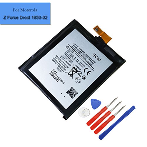 E-YIIVIIL Replacement Battery GV40 Compatible with Moto Z Droid Force XT1650-02 3280mAh 3.8V Internal Battery Moto Z Force with Tools E-YIIVIIL Replacement Battery GV40 Compatible with Moto Z Droid Force XT1650-02 3280mAh 3.8V Internal Battery Moto Z Force with Tools