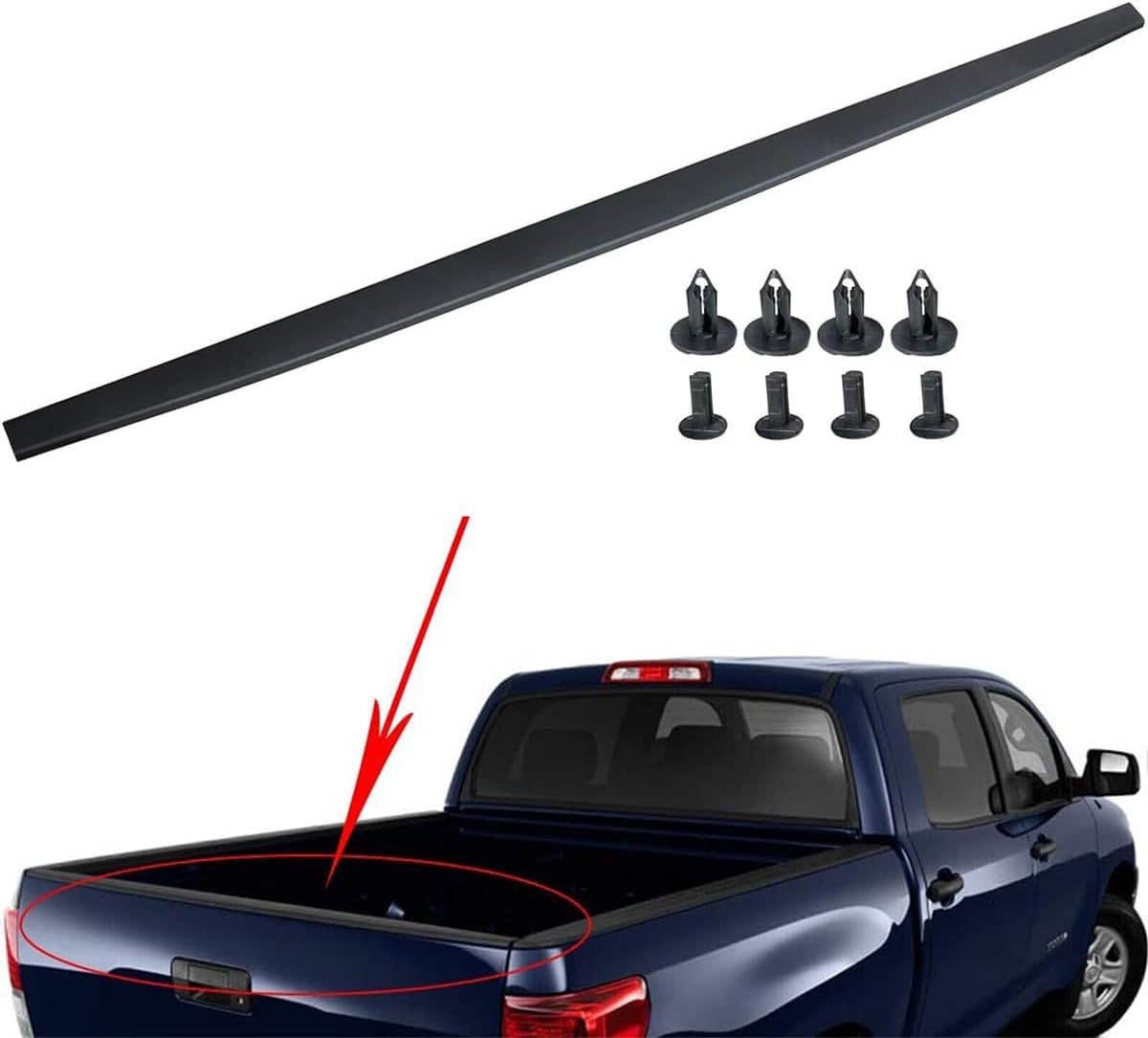 KARPAL Rear Tailgate Molding Cap Spoiler Top Protector Cover w/Retainers Compatible with 2007-2013 Toyota Tundra